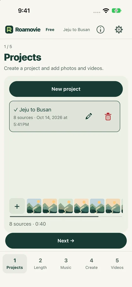 Just bring your trip. — actual app screen